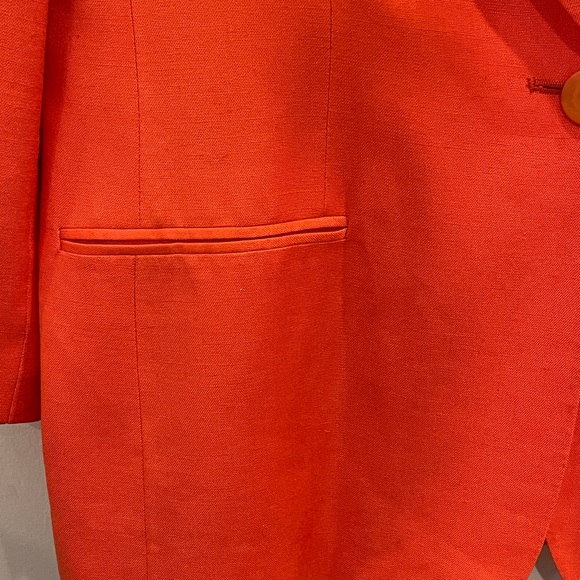 Vintage Evan Picone One Button Linen Blazer - Picture 3 of 8